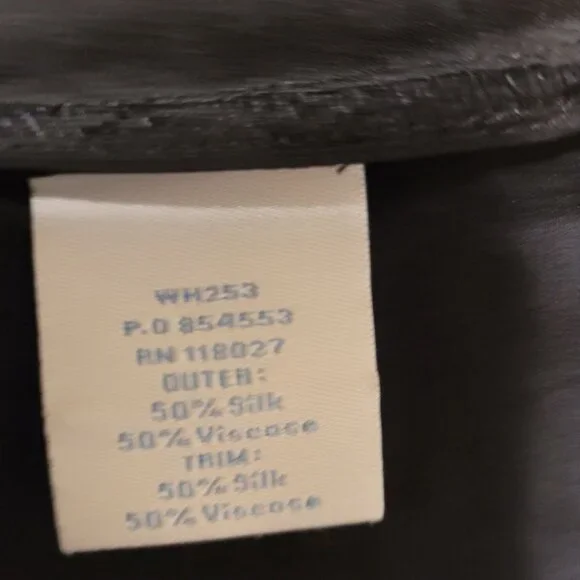 Boden Womens Black Silk Blend Midi Dress 6 Coquette Old Money Office Siren - Picture 8 of 8